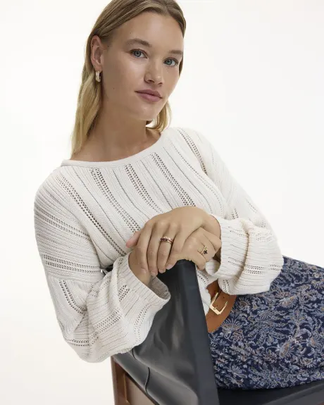 Long-Sleeve Pullover with Open Stitches