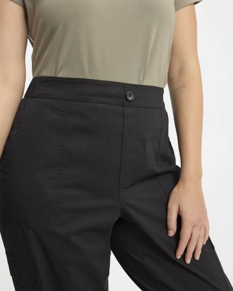 Pantalon jogger en popeline avec poches cargo - Petite