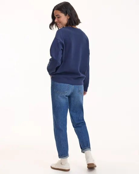 Long-Sleeve Crew-Neck Fleece Sweatshirt