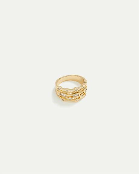 Multilayer Ring with Stones