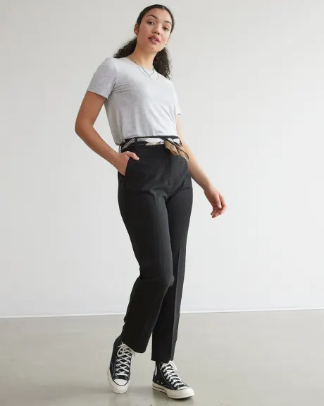 Pantalon cheville à taille très haute et jambe droite - Petite