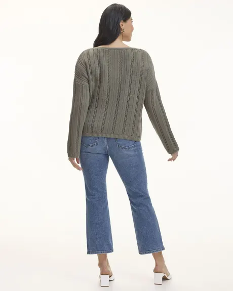 Long-Sleeve Pullover with Open Stitches