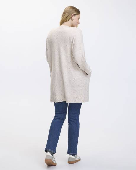 Long-Sleeve Open Cardigan with Pockets