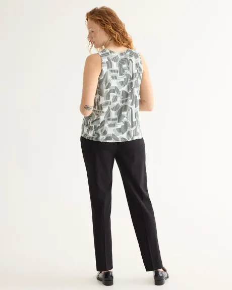 Sleeveless Crew-Neck Crepe Blouse - R Essentials