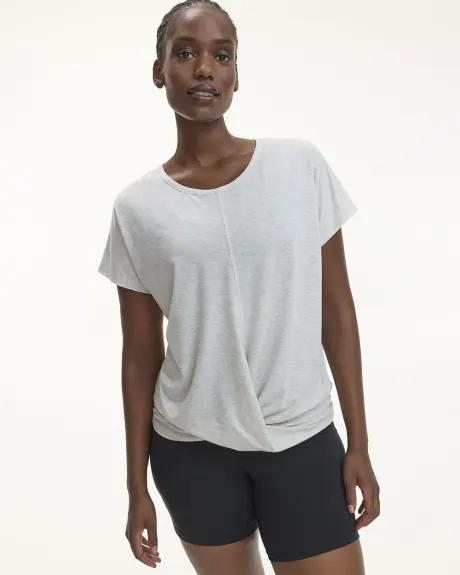 Short-Sleeve Crew-Neck Tee with Twisted Front - Hyba