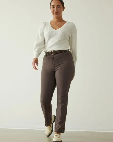 Pantalon à chevrons à jambe droite et taille haute, L'Iconique - Petite