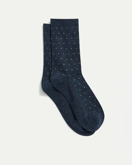 Cotton Crew Socks with Dots