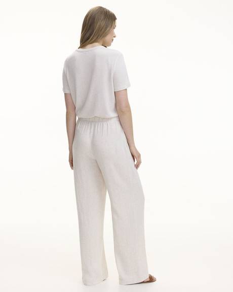 Wide-Leg Linen-Blend Pant - Petite