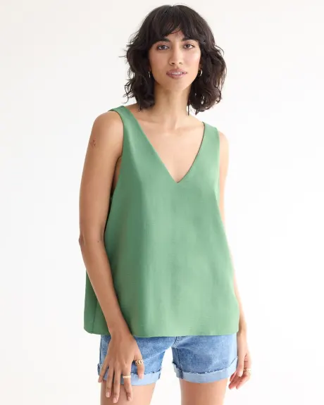 Sleeveless V-Neck Blouse