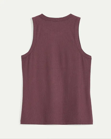 Camisole côtelée à col rond