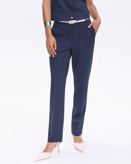 Straight-Leg High-Rise Pinstripe Pants - The Modern Stretch (R) - Petite