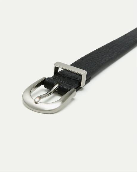 Skinny Faux Leather Belt