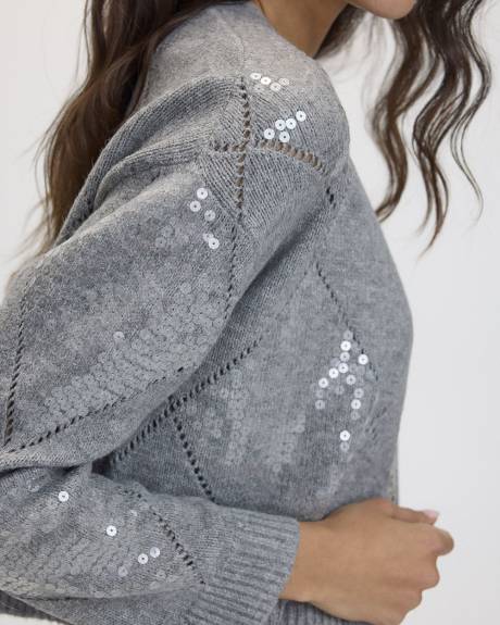 Long-Sleeve PlushSoft Bolero with Sequins