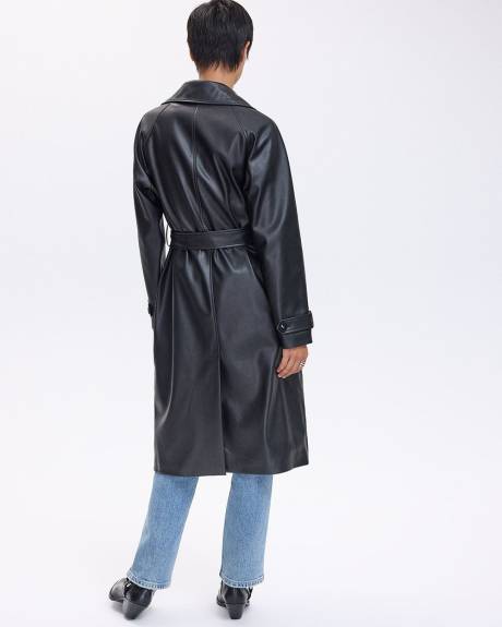 Manteau trench en faux cuir