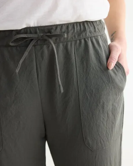 Pantalon jogger en tricot piqué à taille haute - Petite