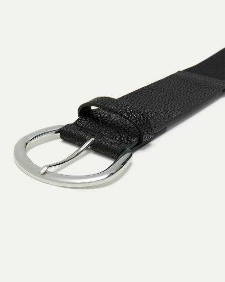 Pebbled Faux Leather Elastic Belt