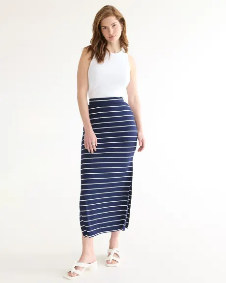 Pull-On Maxi Skirt with Side Slit