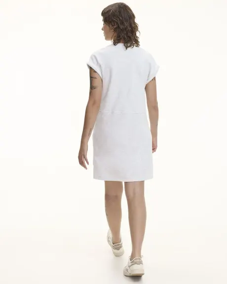 Extended-Sleeve Crew-Neck Dress with Pockets - Hyba