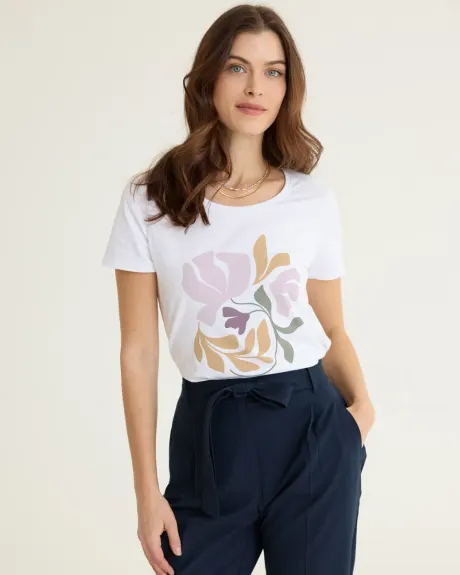 Scoop-Neck Cotton Tee - R Essentials