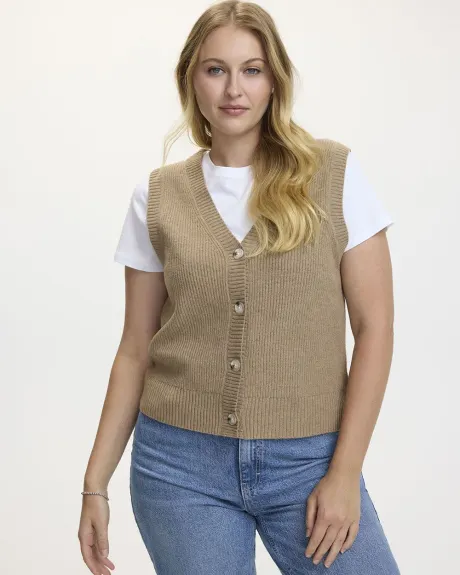 Sleeveless V-Neck Sweater Vest