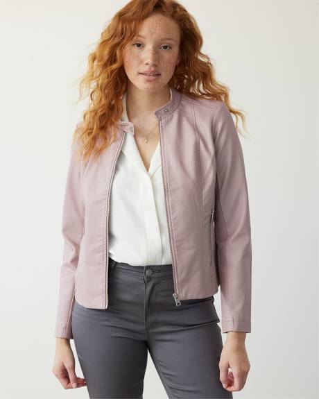 Veste moto en faux cuir