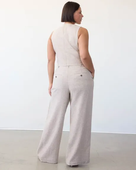 Ultra-Wide-Leg High-Rise Linen Trouser