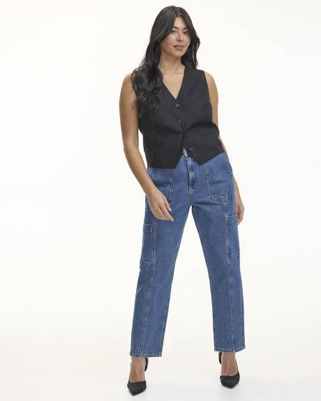 Tapered-Leg High-Rise Cargo Jean