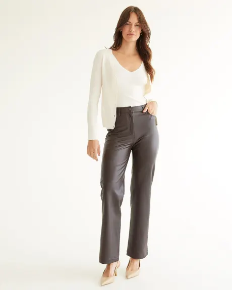 Straight-Leg High-Rise Faux Leather Pants - Tall