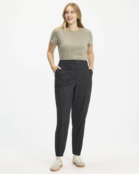 Pantalon jogger en popeline avec poches cargo - Petite