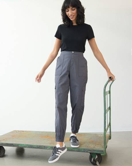 Poplin Jogger with Cargo Pockets - Petite