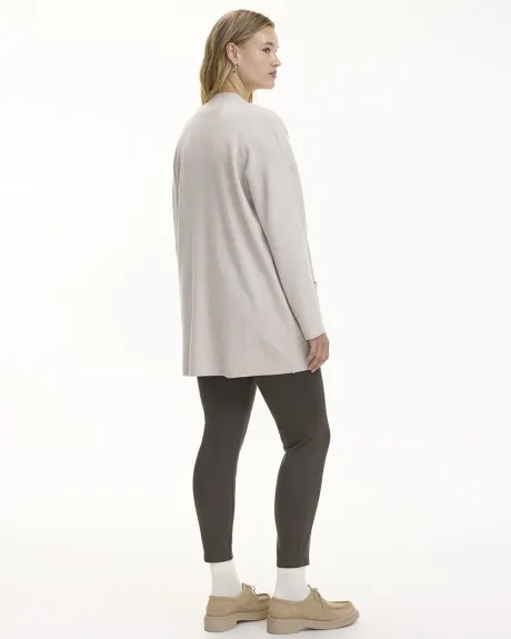 Long-Sleeve Open Cardigan with Pockets