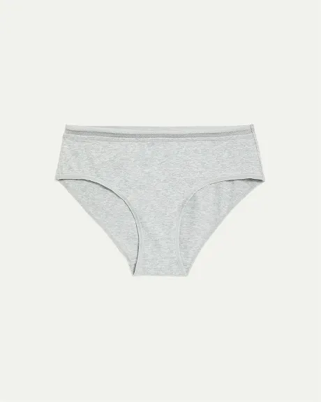 Cotton Hipster Panties with Lace Waistband - R Line