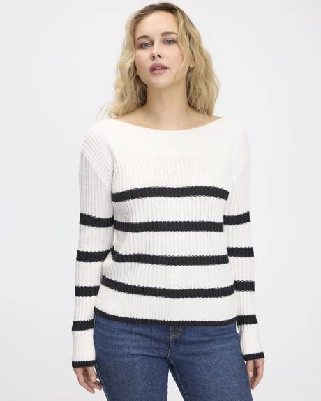 Long-Sleeve Boat-Neck Sweater