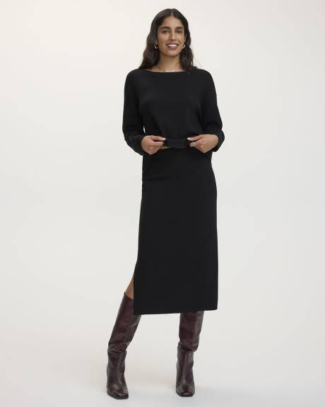 Fitted Knit Midi Skirt