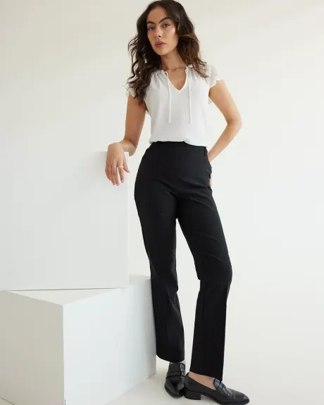 Pantalon à carreaux à jambe droite et taille haute, L'Iconique - Long