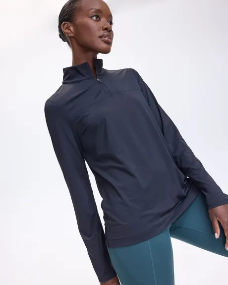 Long-Sleeve Mock-Neck Base Layer with Half-Zip - Hyba