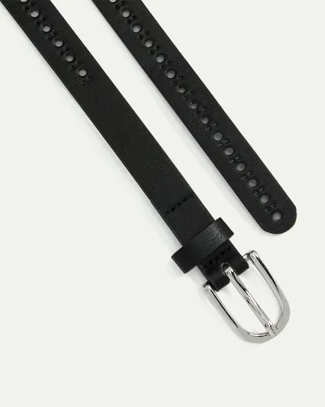 Ceinture étroite en faux cuir