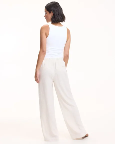 Wide-Leg Linen-Blend Pant