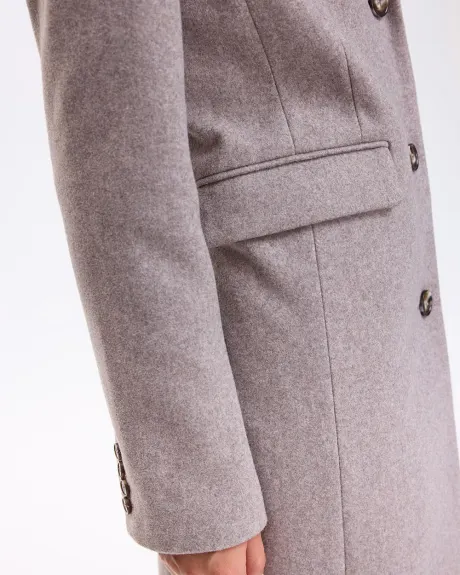 Manteau long avec col en fausse fourrure