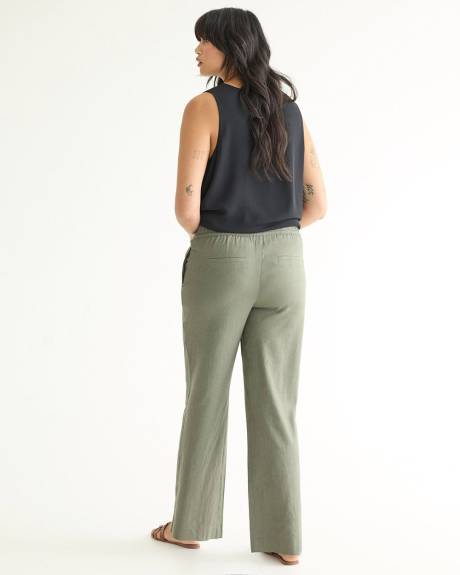 Wide-Leg High-Rise Linen Pant - Petite