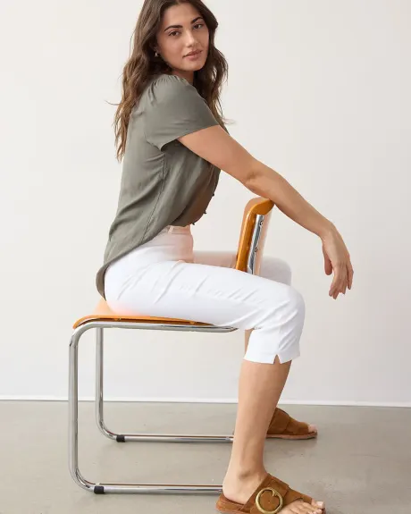 Pantalon capri à jambe étroite et taille haute - L'Iconique (MD) - Petite