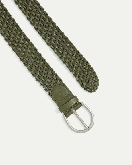 Ceinture tressée en faux cuir