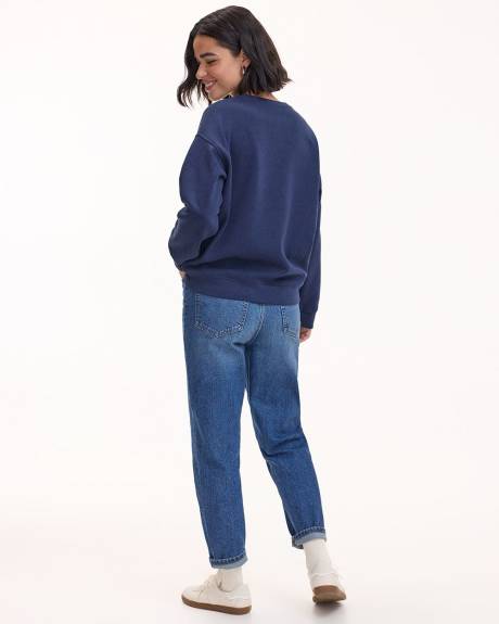 Long-Sleeve Crew-Neck Fleece Sweatshirt