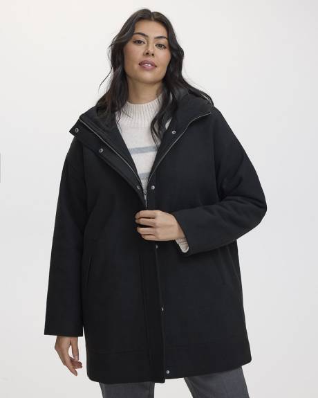 Hooded Wool blend Coat