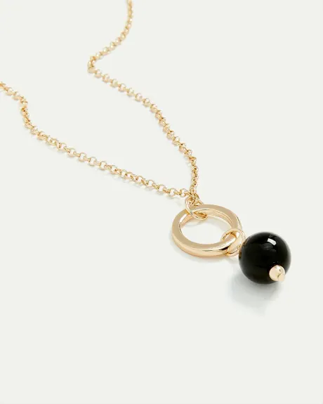 Long Necklace with Pearl Pendant