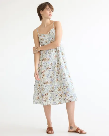 Sleeveless Midi Dress with Sweetheart Neckline