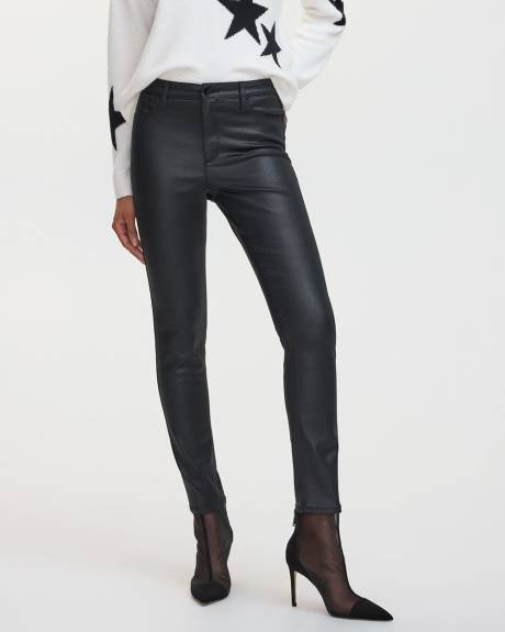 Skinny-Leg High-Rise Coated Pants - The Signature (R) - Petite