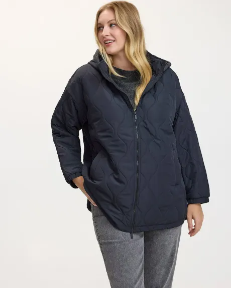 Quilted Jacket with Removable Hood