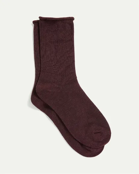 Solid Bamboo Viscose Crew Socks