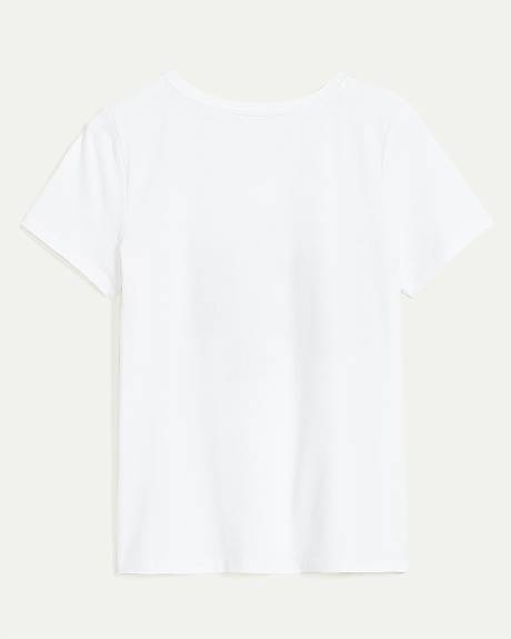 Scoop-Neck Cotton Blend Tee - R Essentials